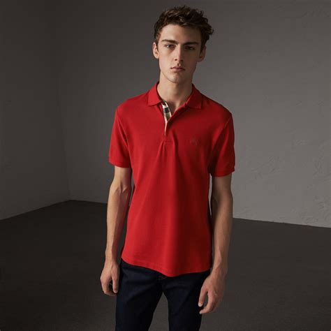 burberry polo herren dunkel rot|Burberry .